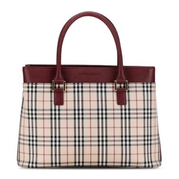 Auth Burberry Square Front Slip Pocket Tote - Picture 1 of 13